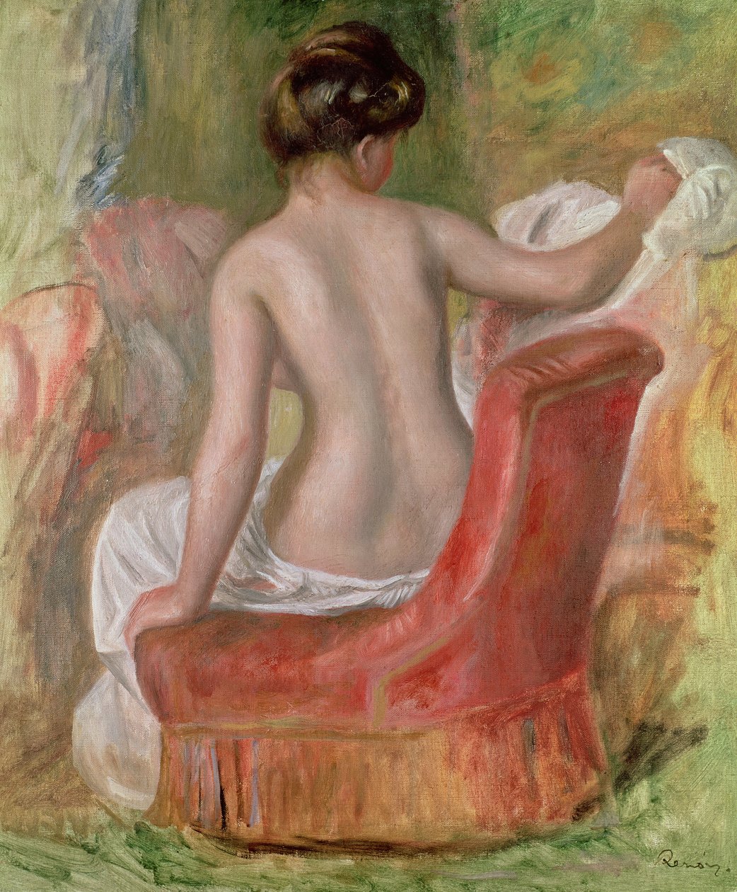 Naken i en lenestol, 1900 av Pierre Auguste Renoir