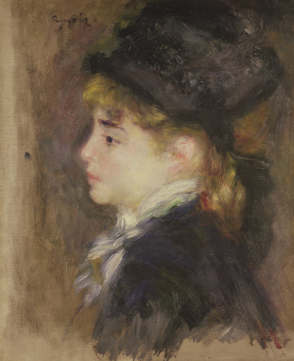 Portrett av en kvinne, muligens Margot, ca. 1876-78 av Pierre Auguste Renoir