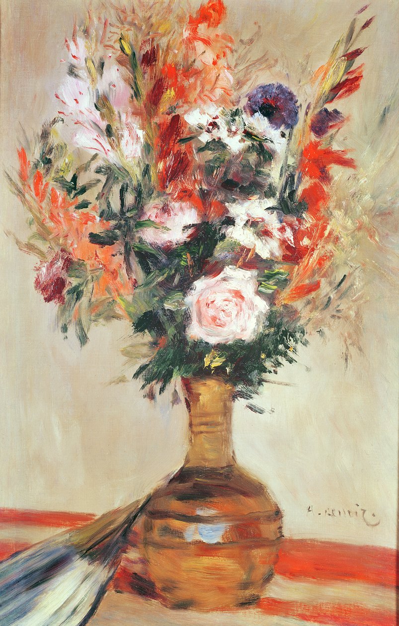 Roser i en vase, 1872 av Pierre Auguste Renoir