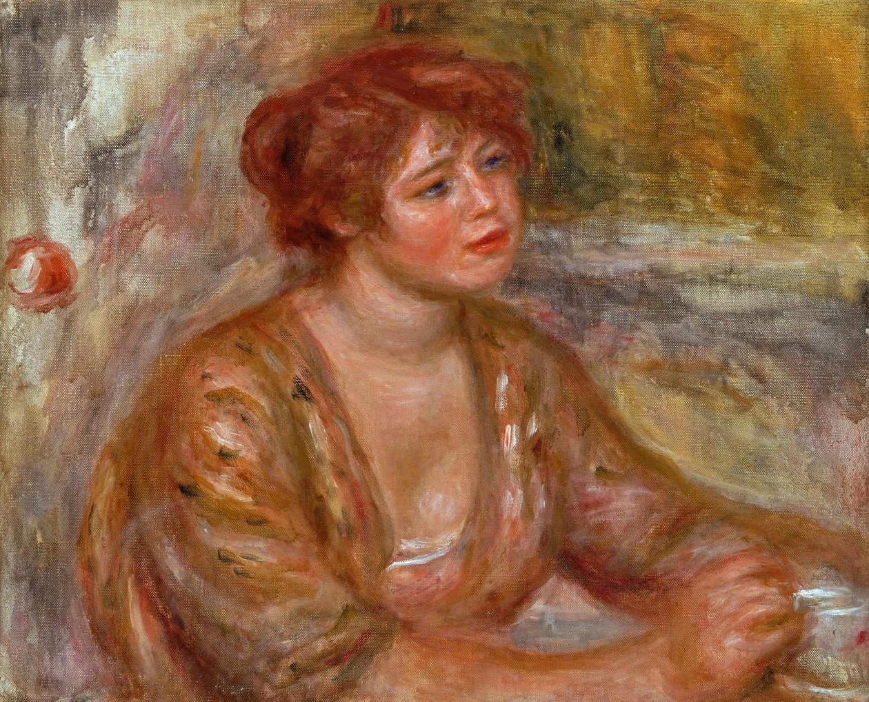 The Cup of Coffee, Portrait of Andree (kalt Dede) 1917 av Pierre Auguste Renoir