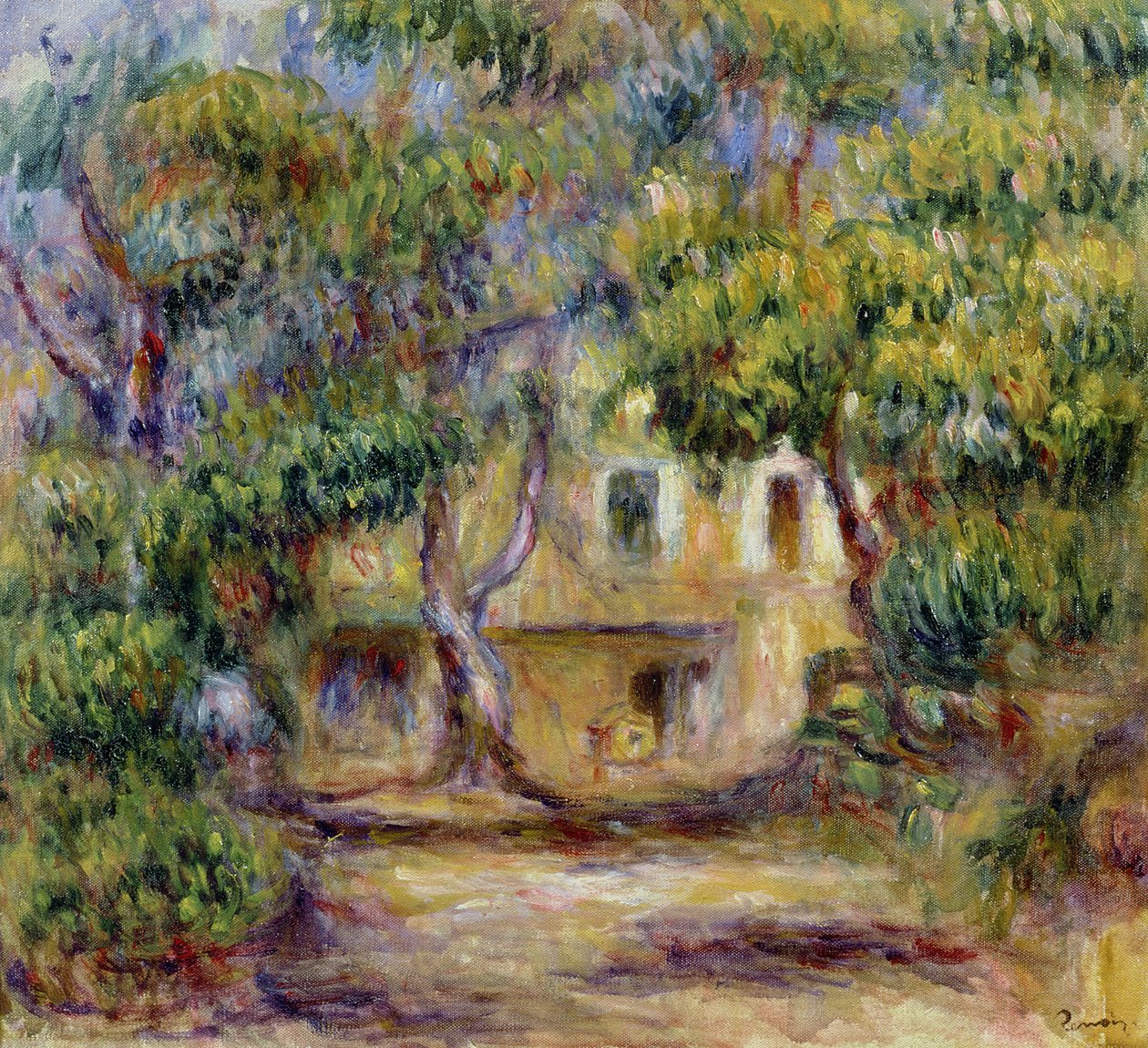 Gården på Les Collettes, ca. 1915 av Pierre Auguste Renoir