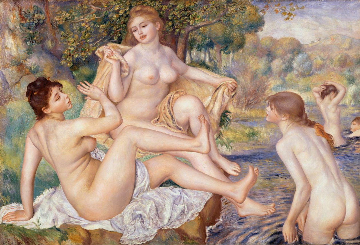 De store badegjestene av Pierre Auguste Renoir