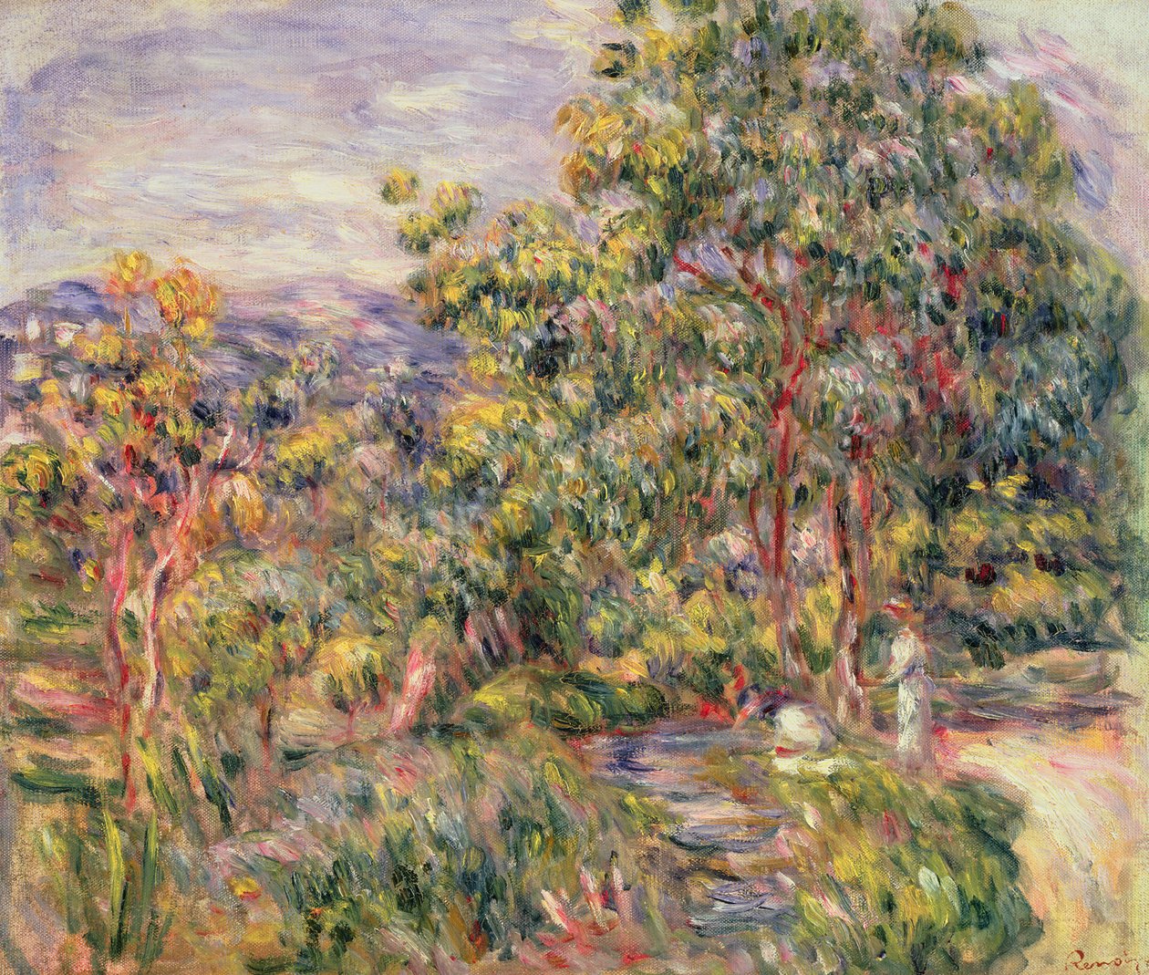 Utsikt over Cagnes, ca. 1900 av Pierre Auguste Renoir