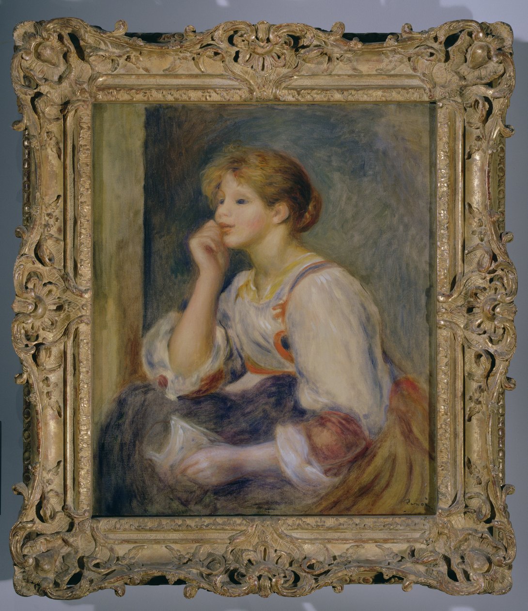 Kvinne med brev, ca. 1890 av Pierre Auguste Renoir
