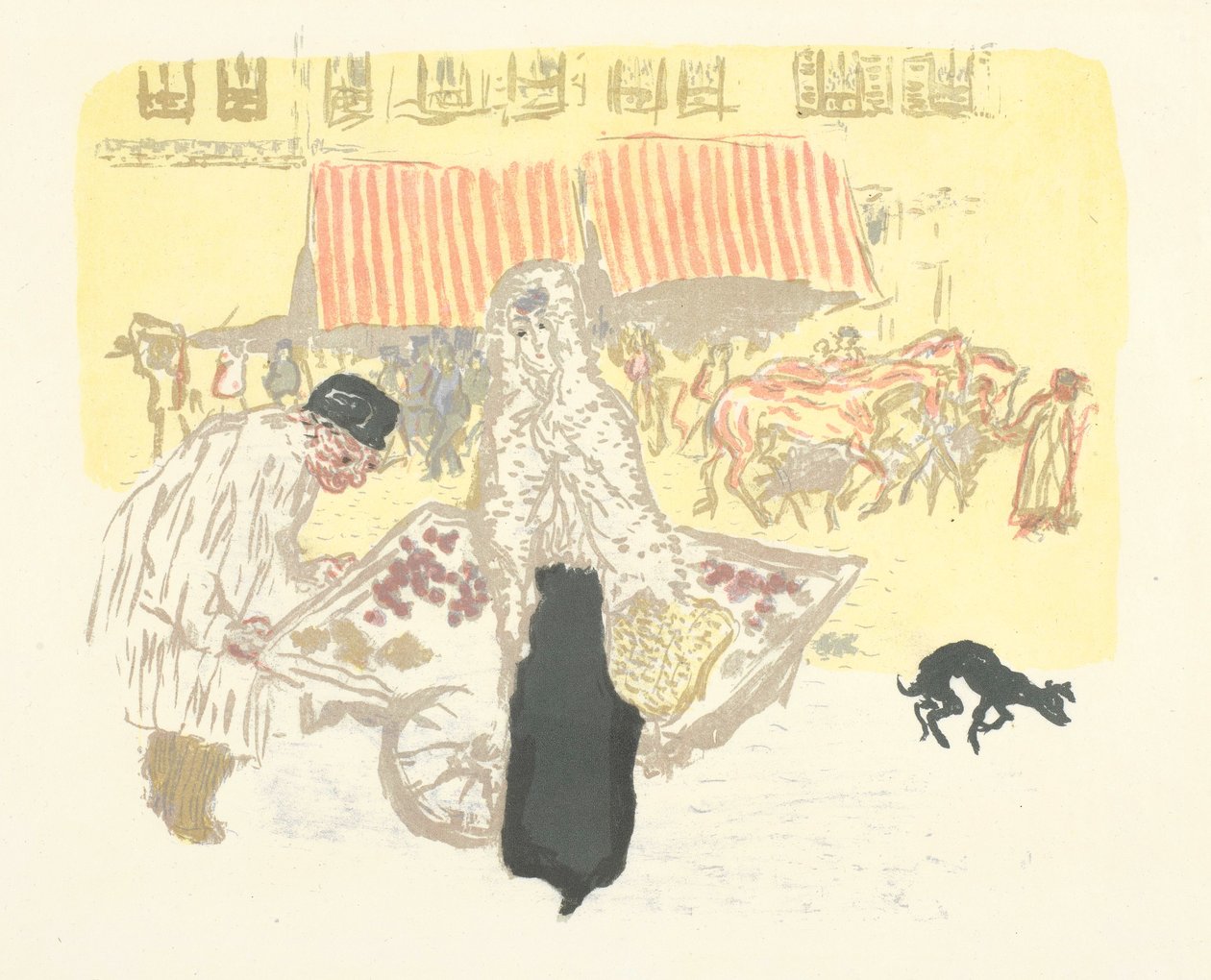 The Merchant of the Four Seasons, litografi fra serien Noen aspekter av livet i Paris av Pierre Bonnard
