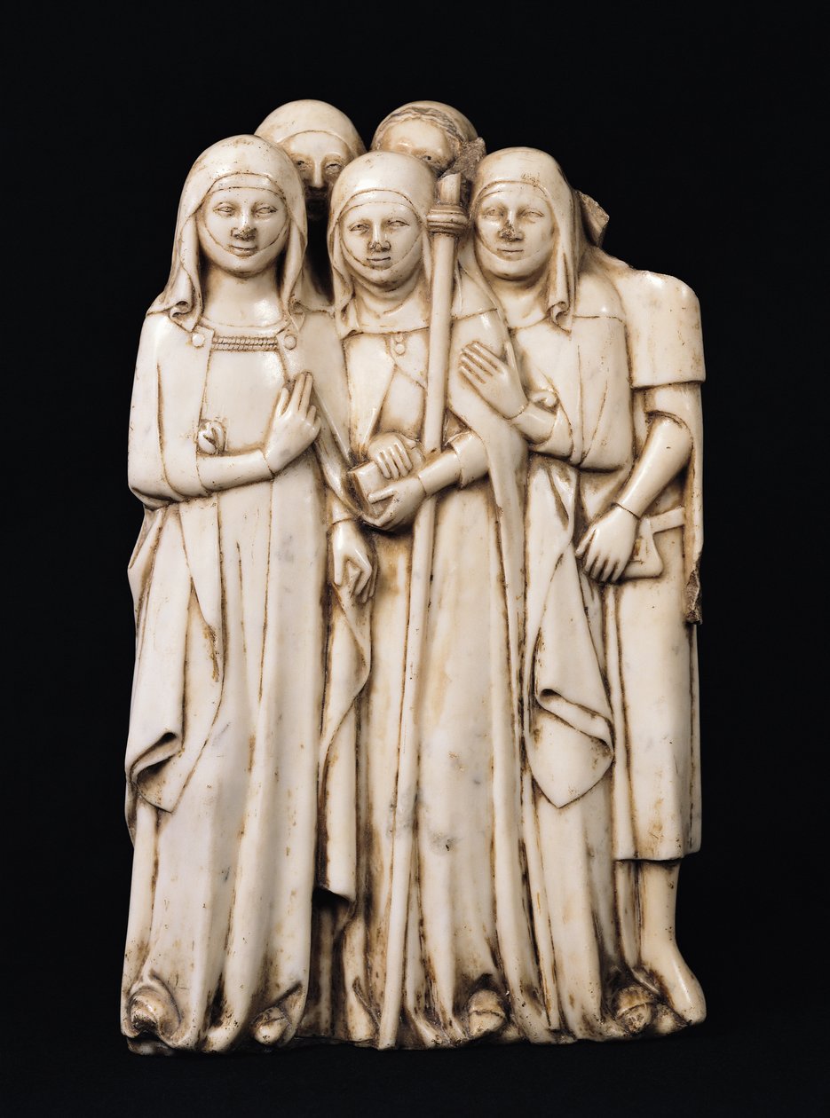 Alinorda, søster til pave Clemens VI (1291-1352) og hennes barn, fra Clemens VIs grav, La Chaise-Dieu (marmor) av Pierre Boye