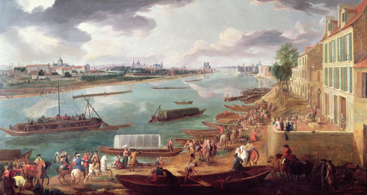Utsikt over Paris fra Quai de la Rapee (se også 231147 og 365071) av Pierre Denis Martin