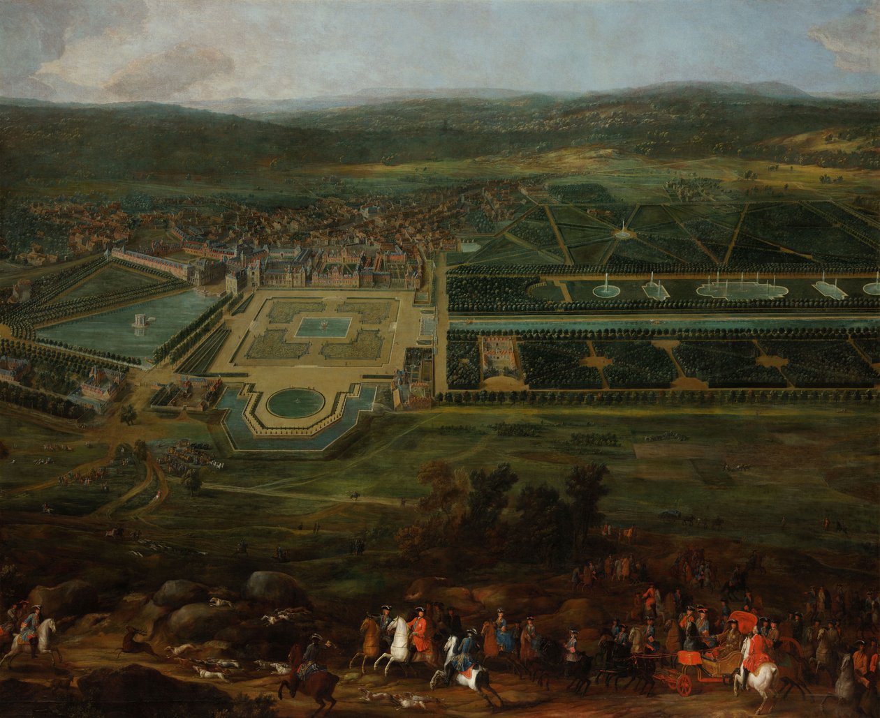 Utsikt over Chateau de Fontainebleau av Pierre Denis Martin