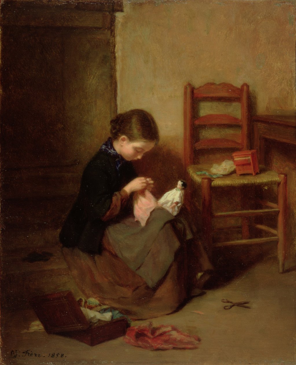 The Little Dressmaker, 1858 av Pierre Edouard Frere