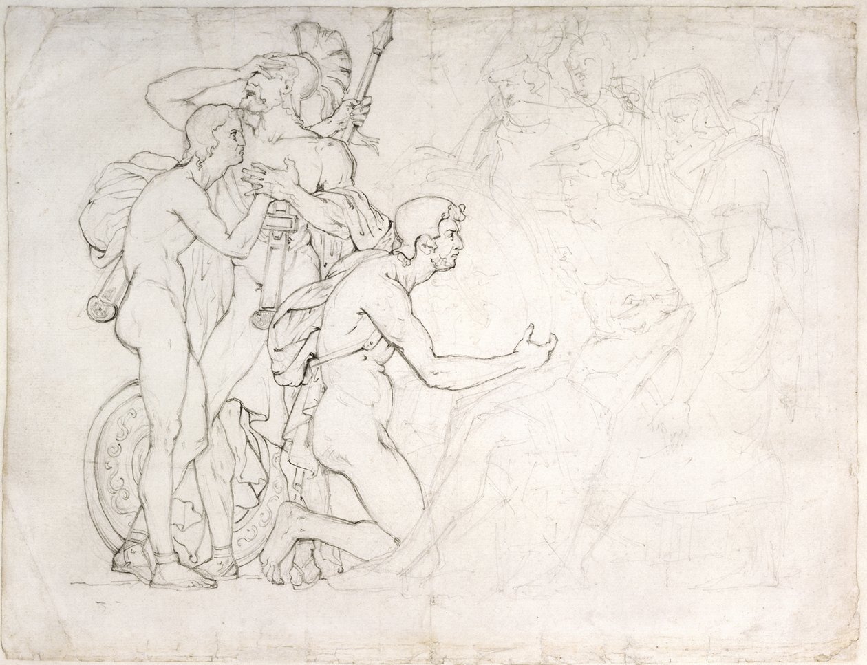 Epaminondas død, 1811 (kritt på papir) av Pierre Jean David dAngers