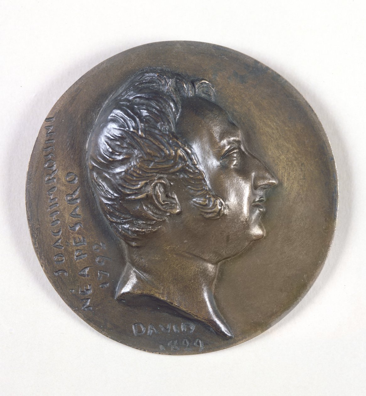 Medaljongportrett av Gioacchino Rossini (1792-1868) 1829 (bronse) av Pierre Jean David d