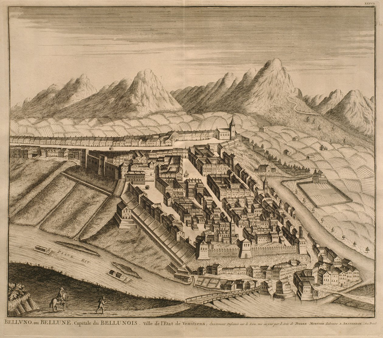 Kart over Belluno, fra 