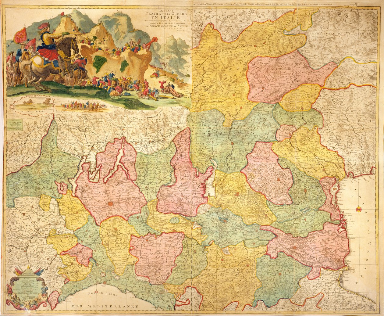 Krigens teater i Italia, 1720 av Pierre Mortier