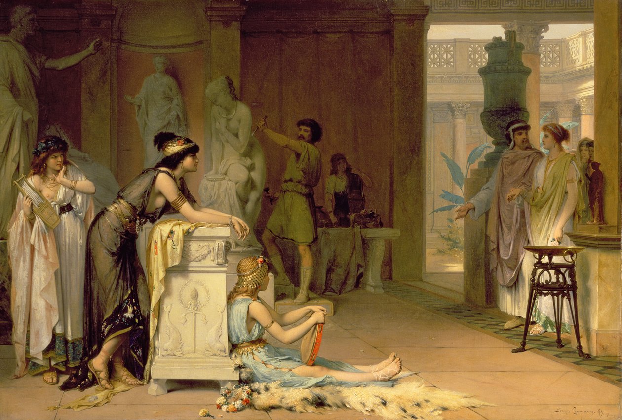 The Studio of Phidias, 1879 av Pierre Olivier Joseph Loommans