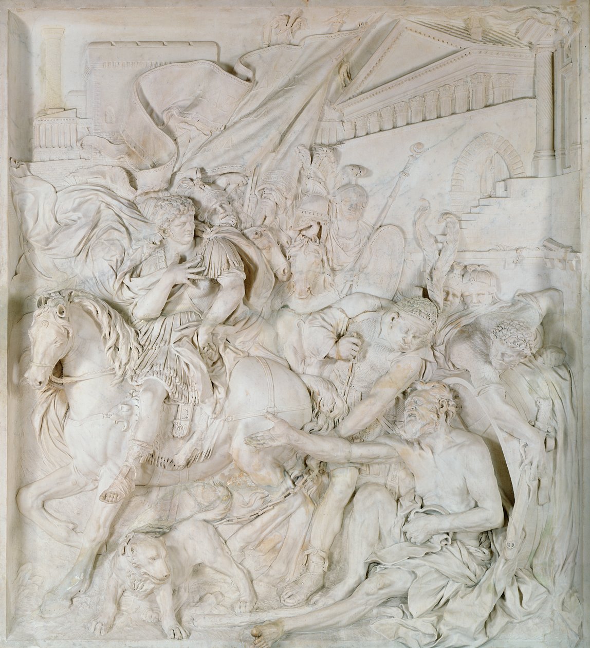 Alexander den store (356-323 f.Kr.) og Diogenes (413-323 f.Kr.) fullførte i 1693 (marmor) (se også 39445) av Pierre Puget