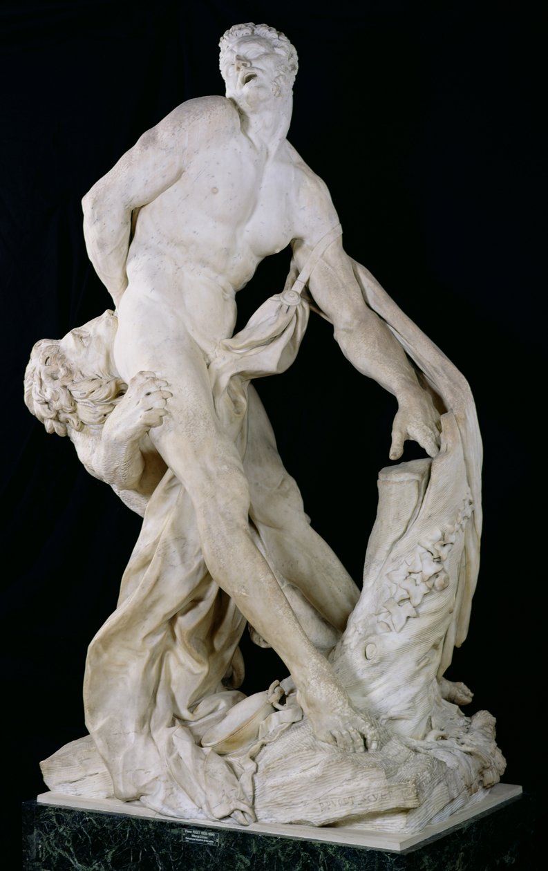 Milo av Croton angrepet av en løve, 1672-82 (marmor) av Pierre Puget