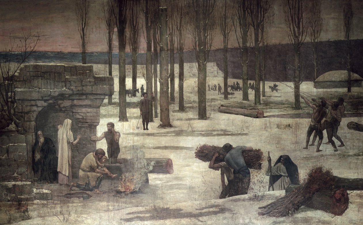 Vinter, 1889–93 (veggmaleri) av Pierre Puvis de Chavannes