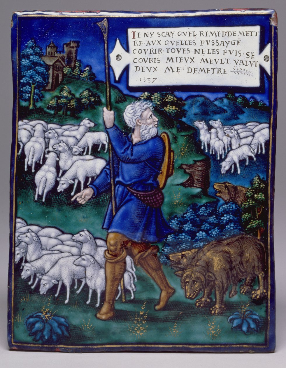 Plakett som viser den dårlige hyrden, 1537 (emalje) av Pierre Raymond
