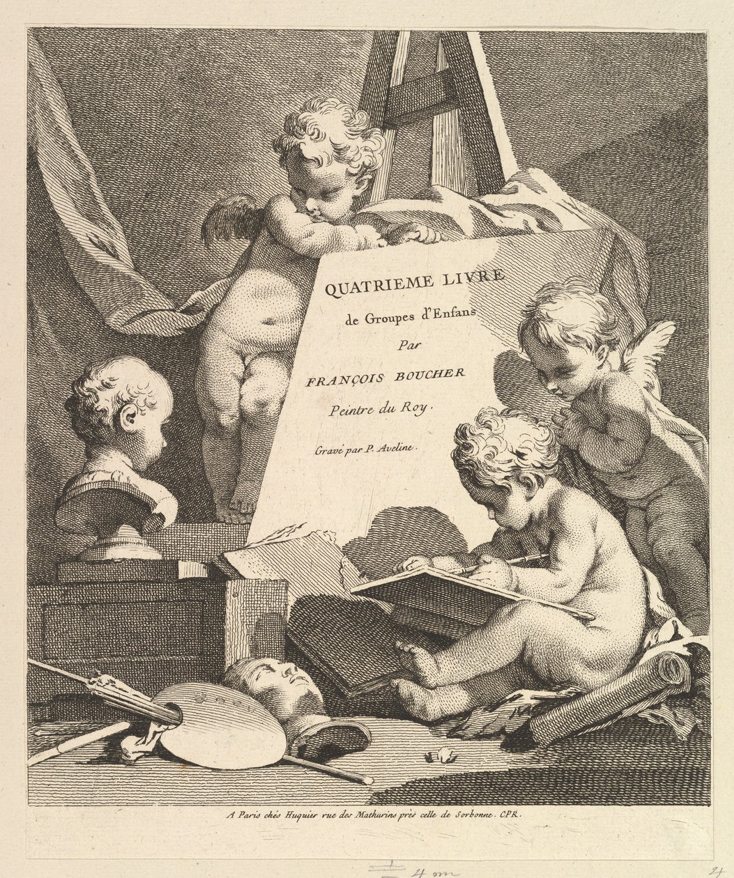 Frontispice, 1727-60. av Pierre Alexandre Aveline