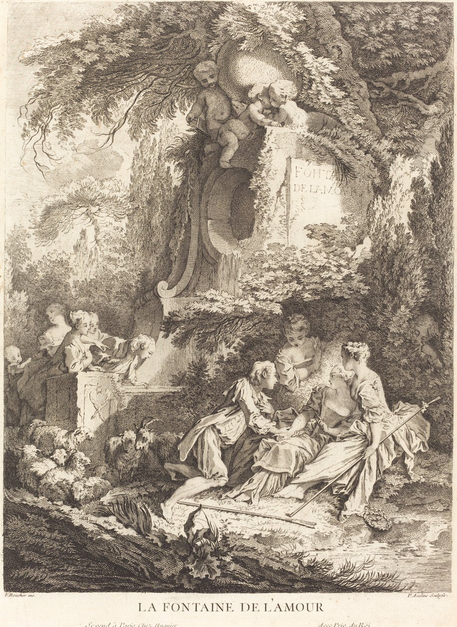 Kjærlighetens fontene, 1738. av Pierre Alexandre Aveline
