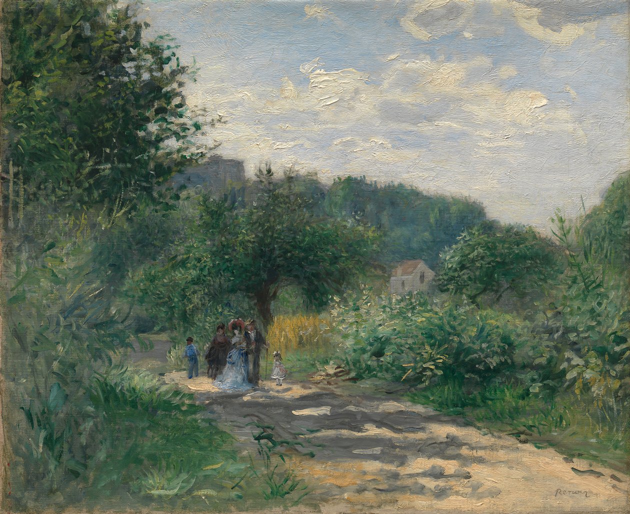 En vei i Louveciennes, ca. 1870. av Pierre Auguste Renoir