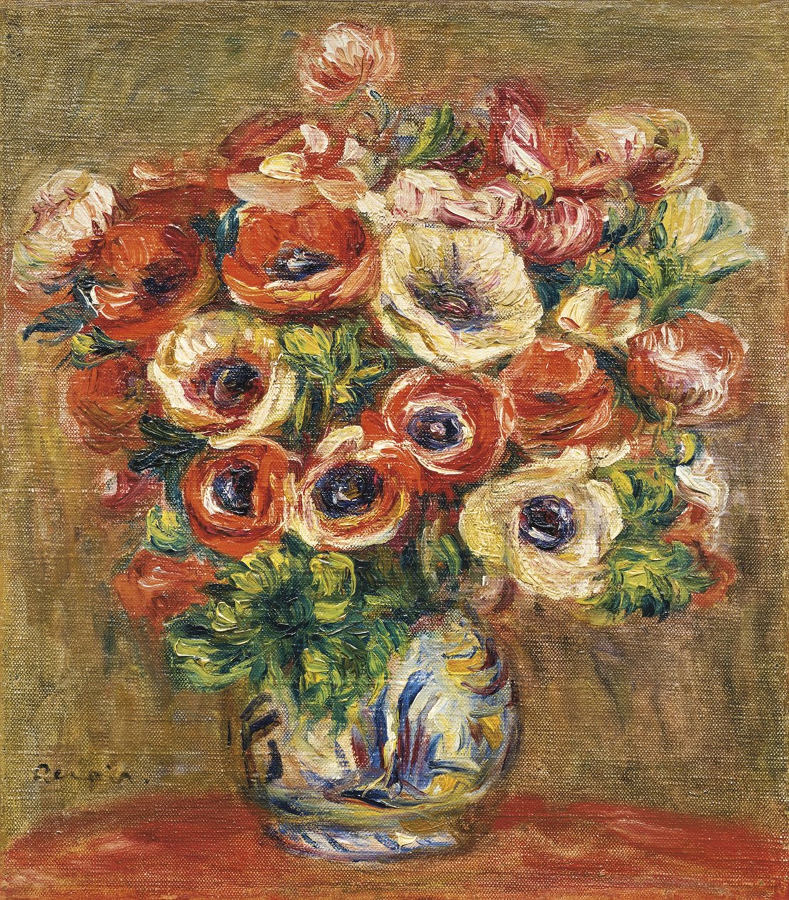 Anemoner i en vase, ca. 1915 av Pierre Auguste Renoir