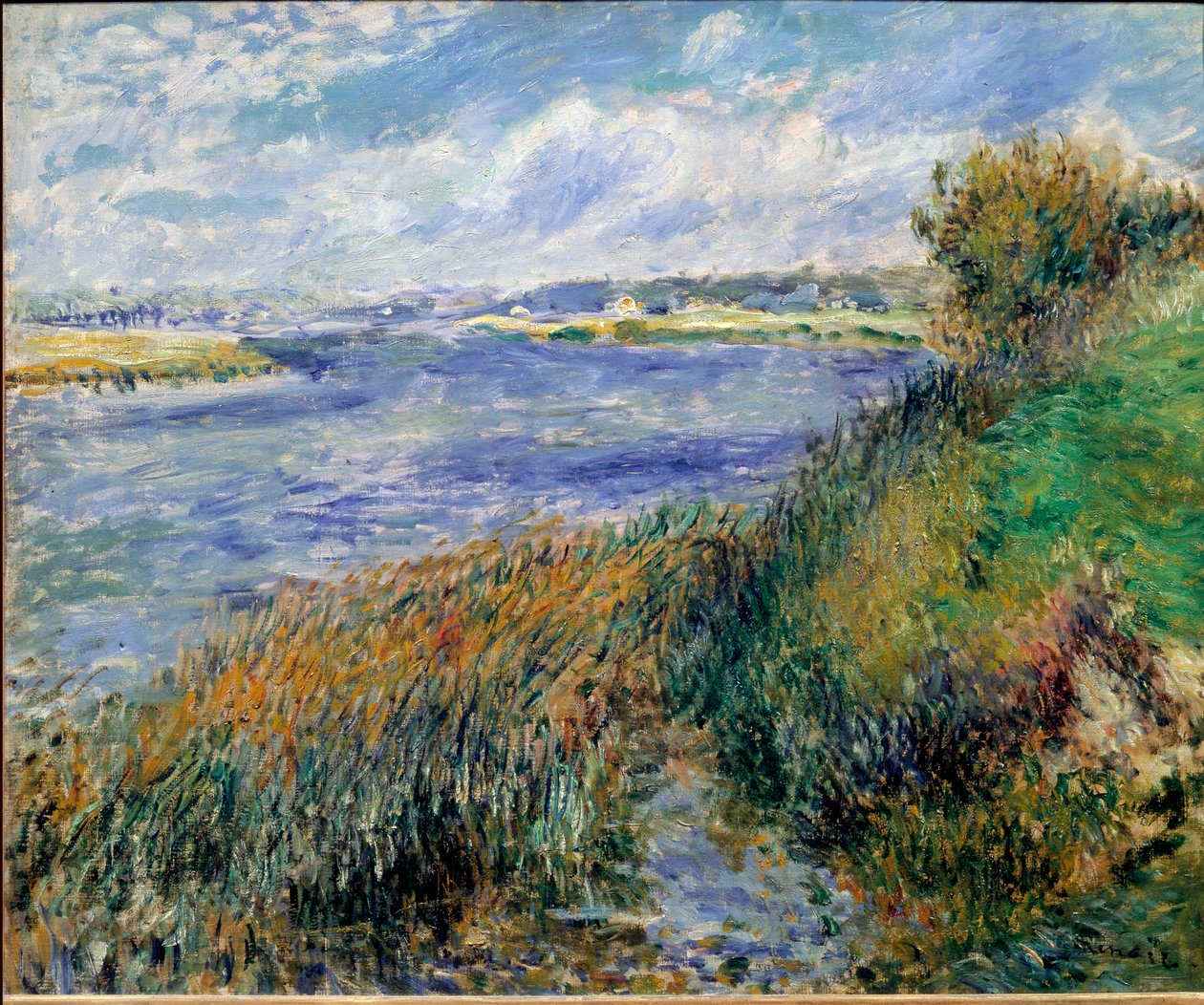 Seinebredden i Champrosay av Pierre Auguste Renoir
