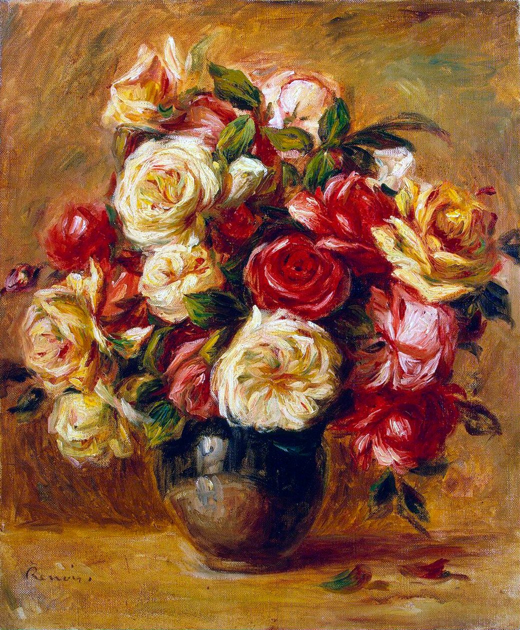 Bukett av roser, c1909. av Pierre Auguste Renoir