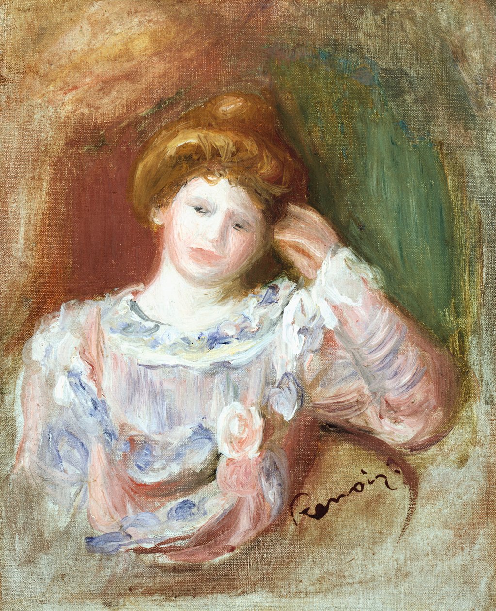 Byste av en kvinne, ca. 1907 av Pierre Auguste Renoir