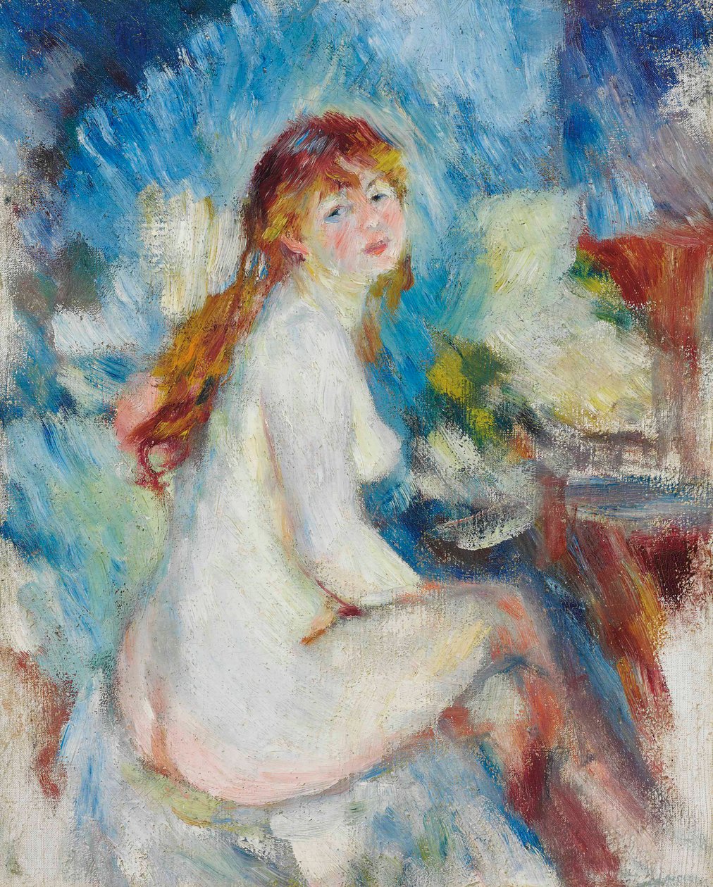 Byste av en naken kvinne, ca 1879. av Pierre Auguste Renoir