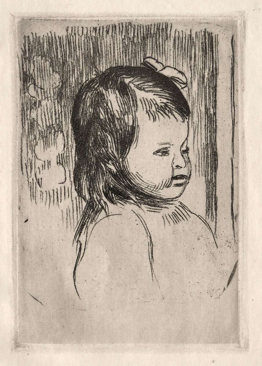 Byste av et barn, vendt mot høyre. av Pierre Auguste Renoir