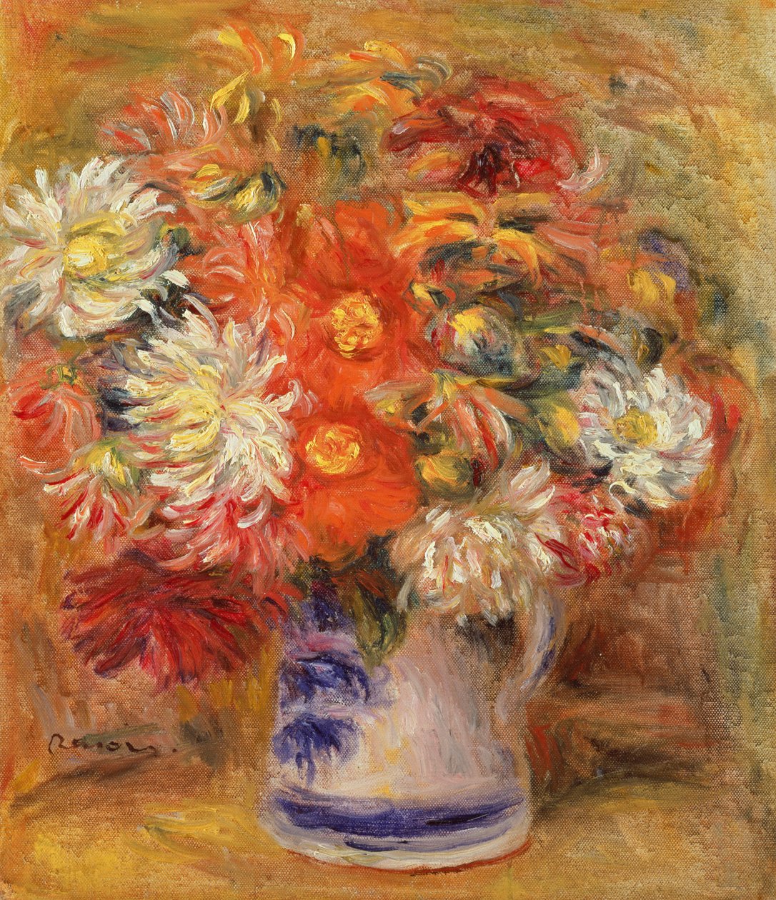 Krysantemum i en vase, ca. 1919 av Pierre Auguste Renoir