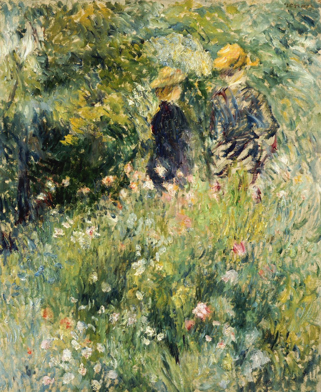 Samtale i en rosehage, 1876 av Pierre Auguste Renoir