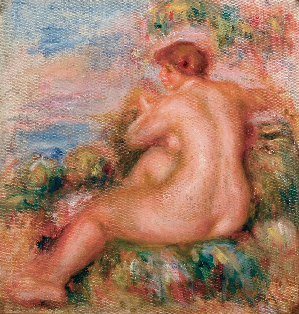 Naken kvinne i et landskap, 1915 av Pierre Auguste Renoir