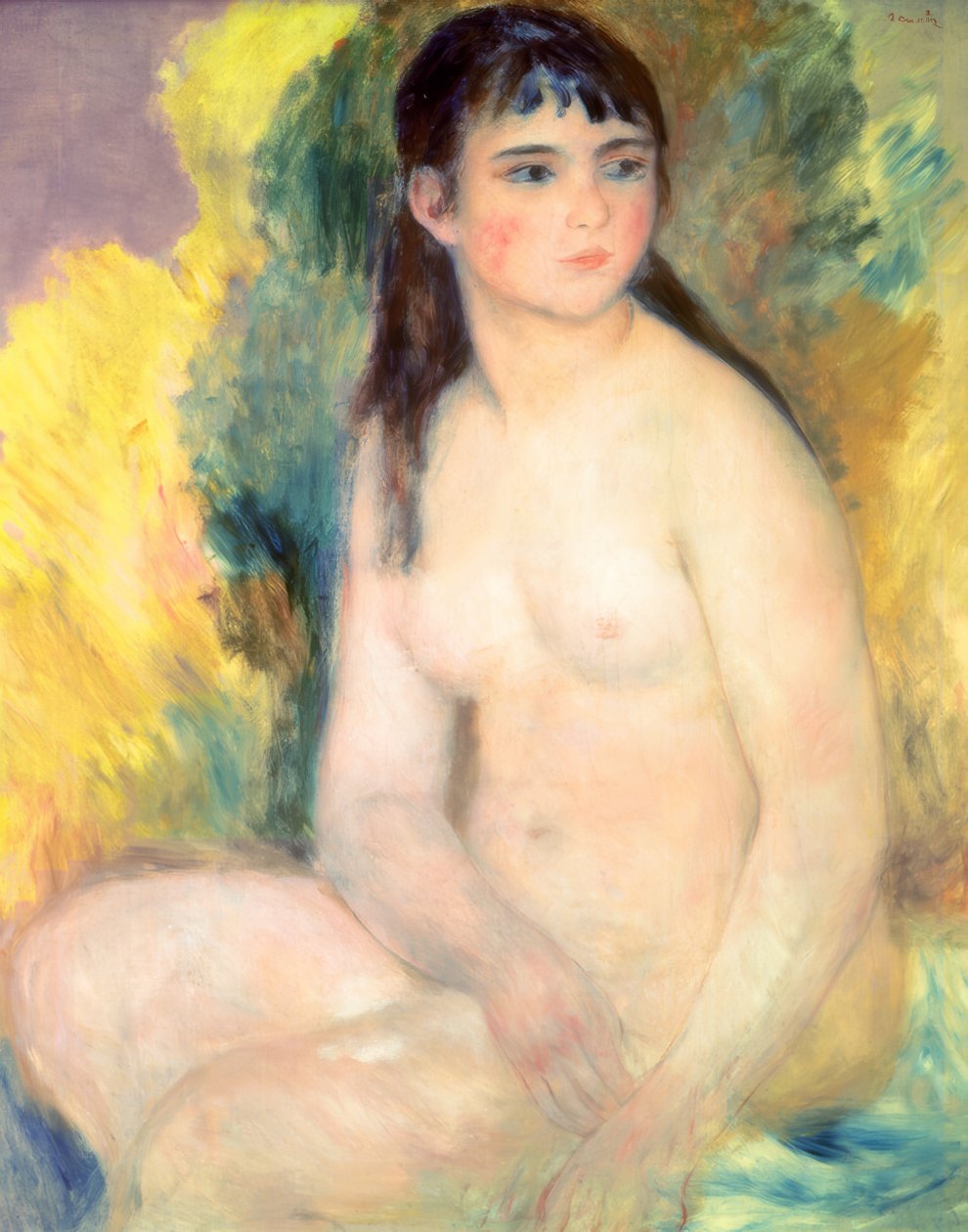 Naken kvinne sitter av Pierre Auguste Renoir