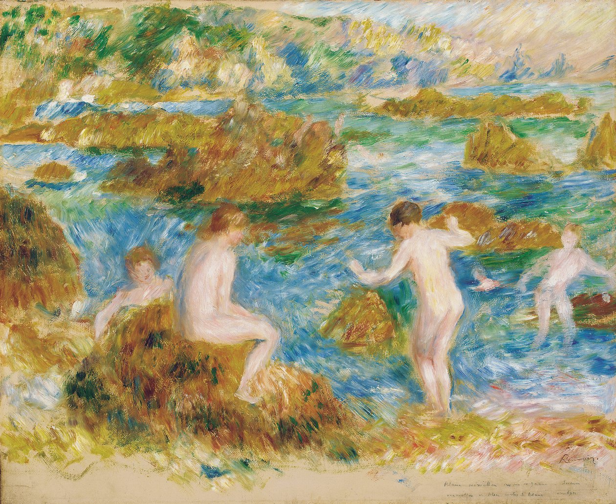 Nakne gutter i steinene på Guernsey av Pierre Auguste Renoir