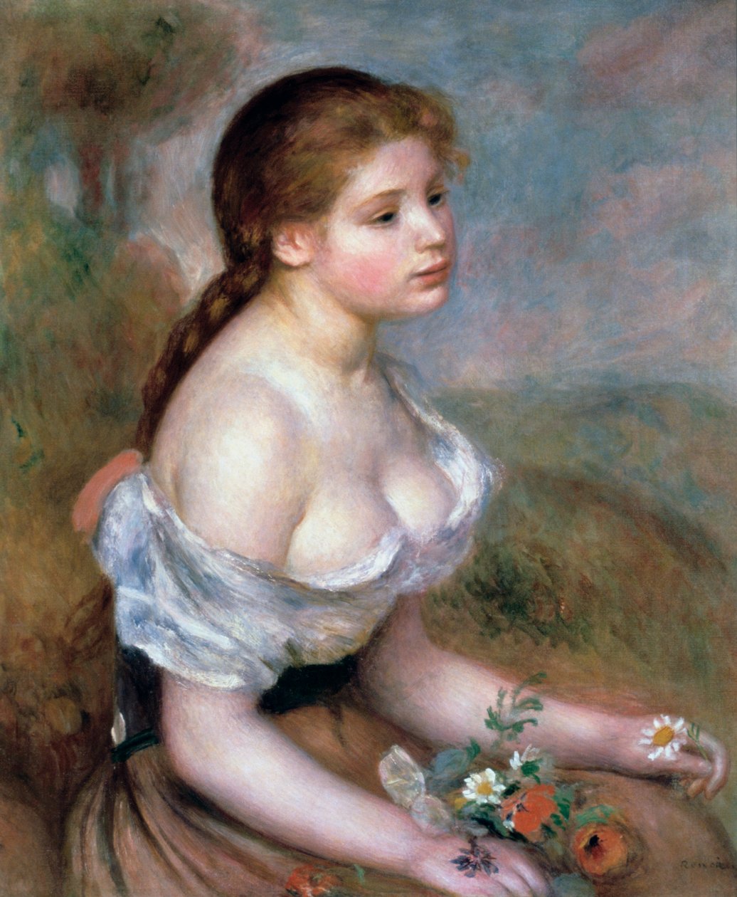 Pike med blomster, c1900 av Pierre Auguste Renoir