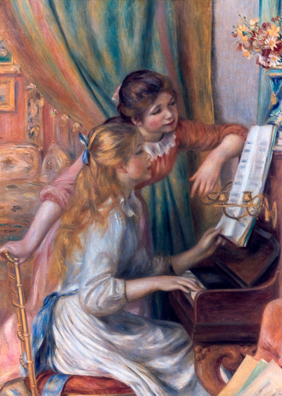 Jenter ved pianoet, 1892 av Pierre Auguste Renoir