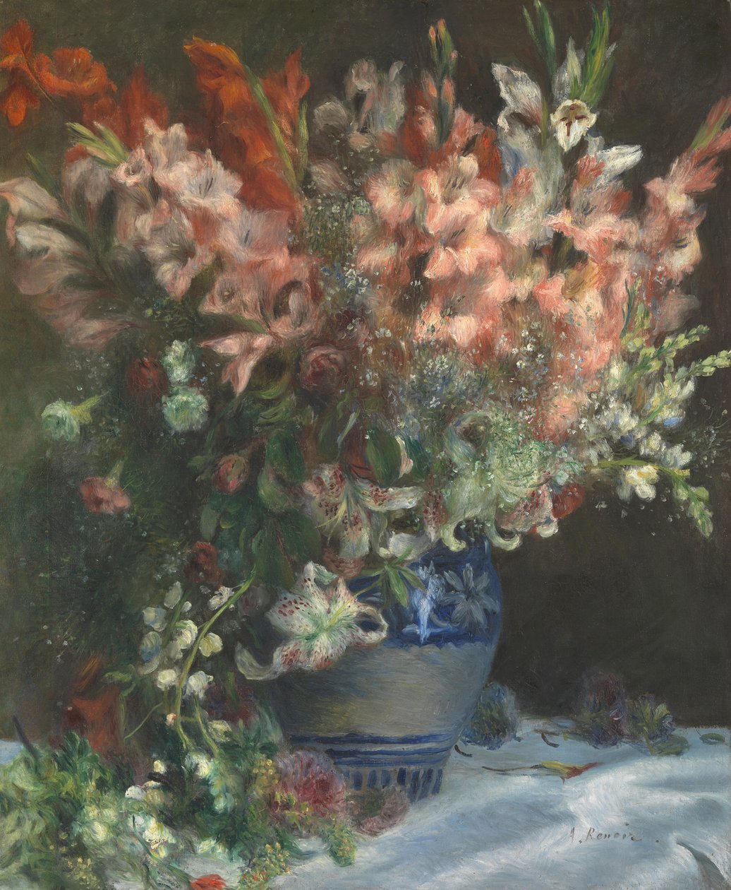 Gladioler i en vase, ca. 1875 av Pierre Auguste Renoir