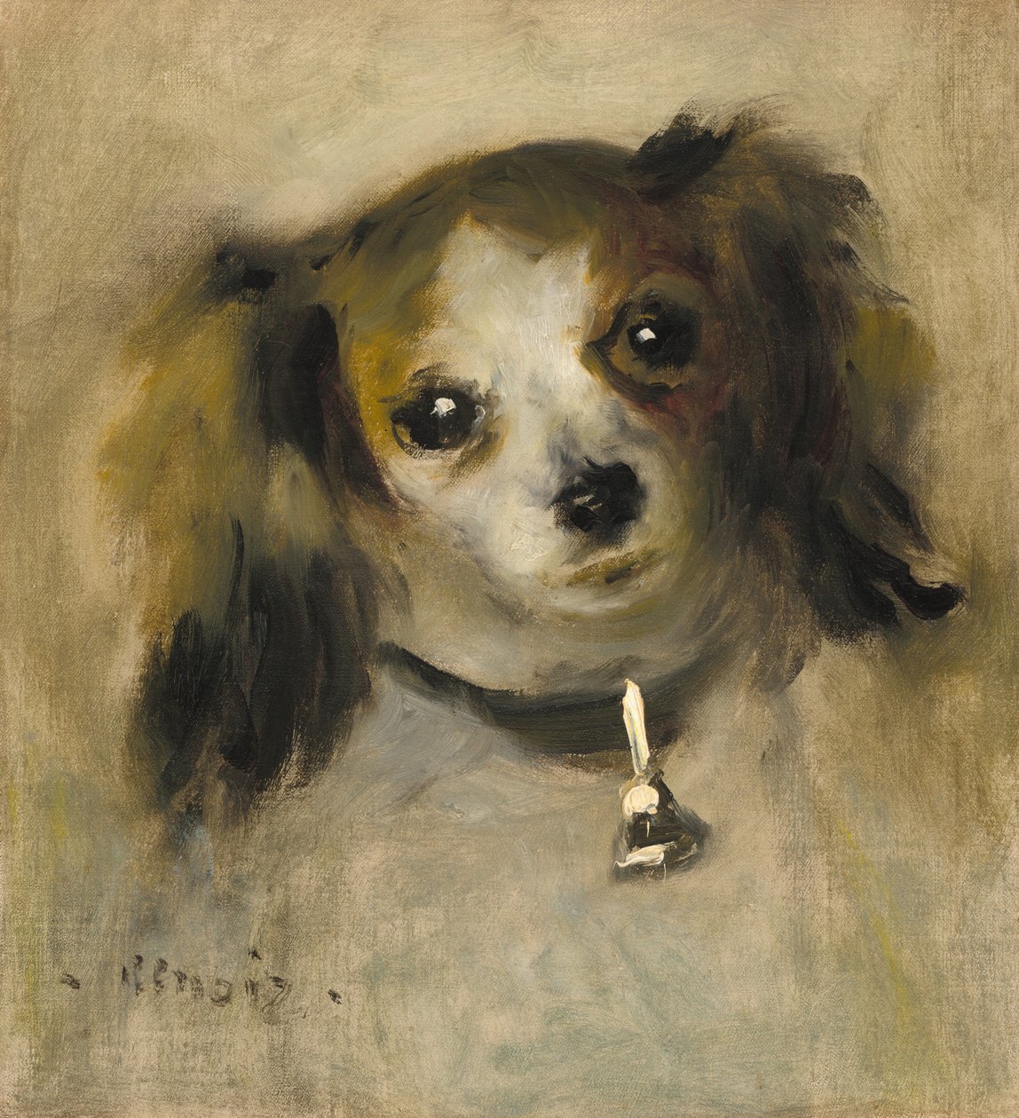 Hodet til en hund, 1870. av Pierre Auguste Renoir
