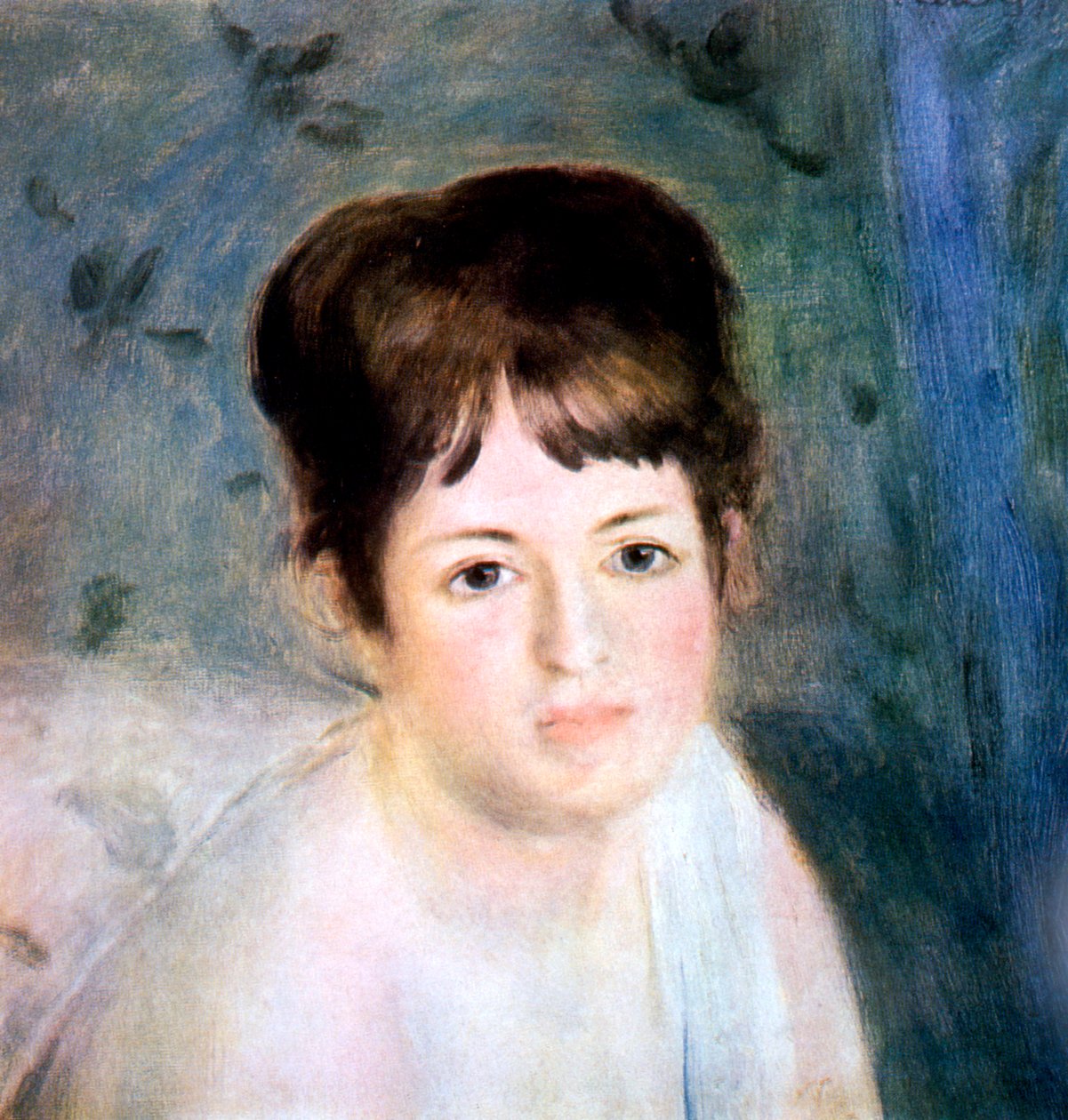 Hodet til en kvinne, 1876 av Pierre Auguste Renoir