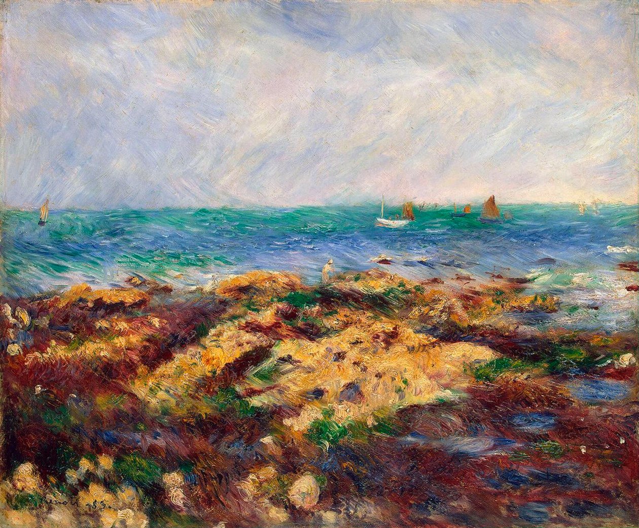 Lavvann ved Yport, 1883. av Pierre Auguste Renoir
