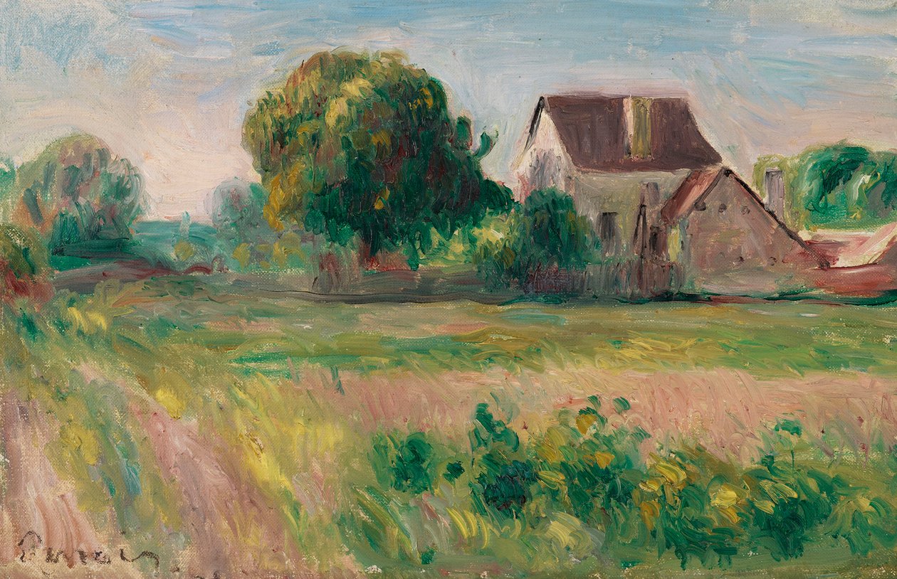 Hus i Essoyes, ca. 1890. av Pierre Auguste Renoir