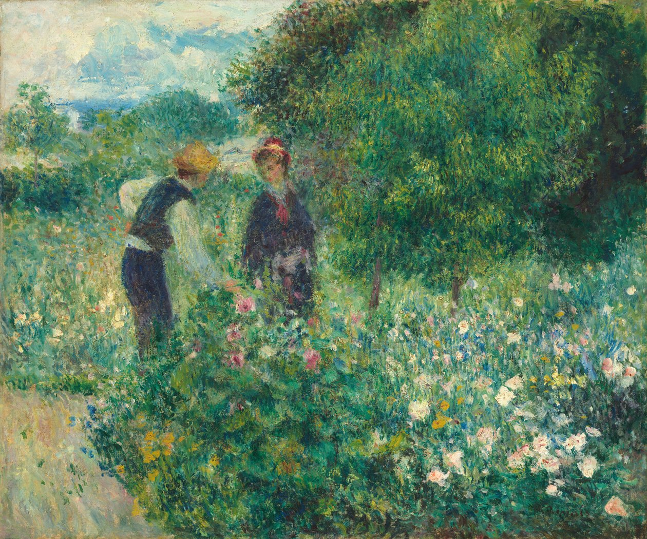 Plukke blomster, 1875. av Pierre Auguste Renoir