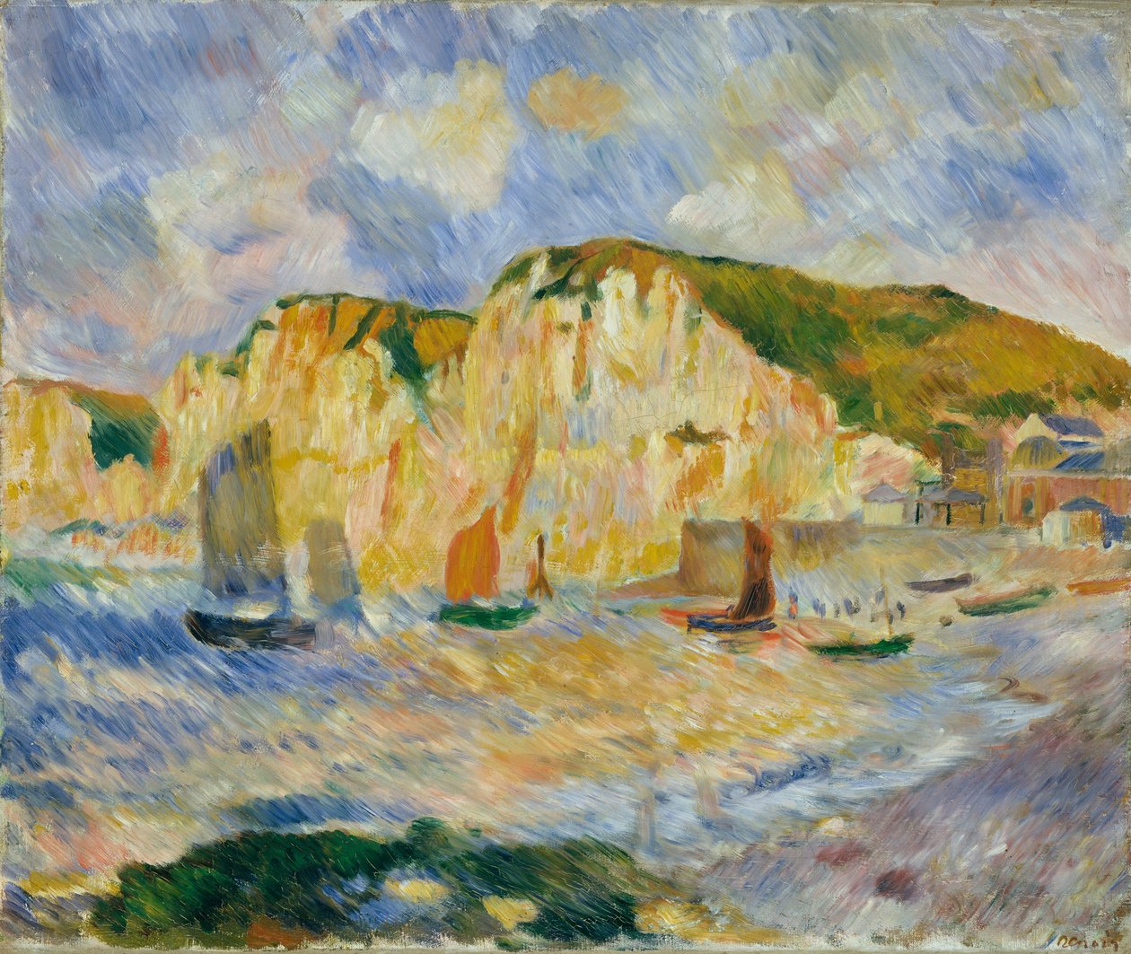 Hav og klipper, ca. 1885. av Pierre Auguste Renoir