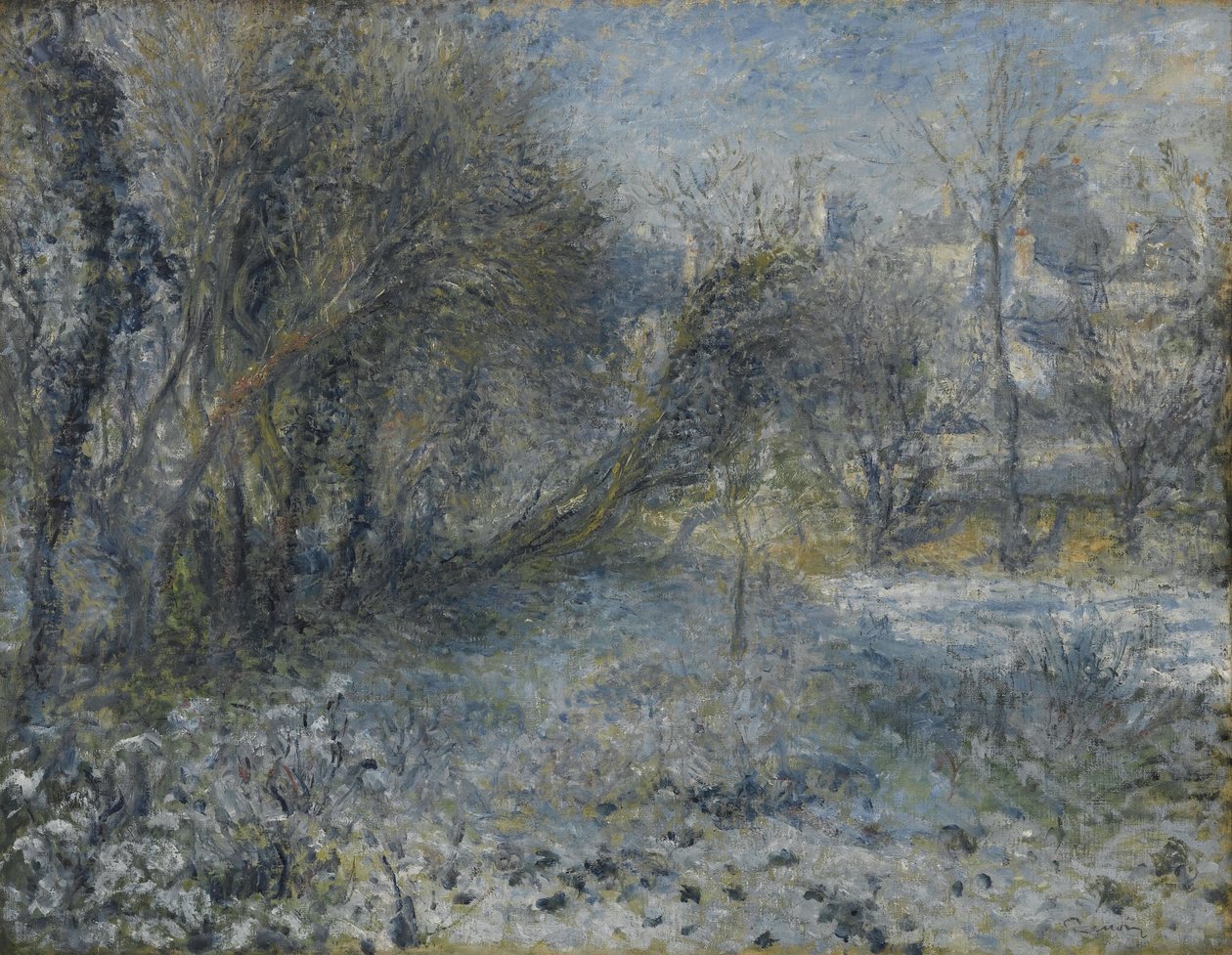 Snødekt landskap, 1870-1875 av Pierre Auguste Renoir