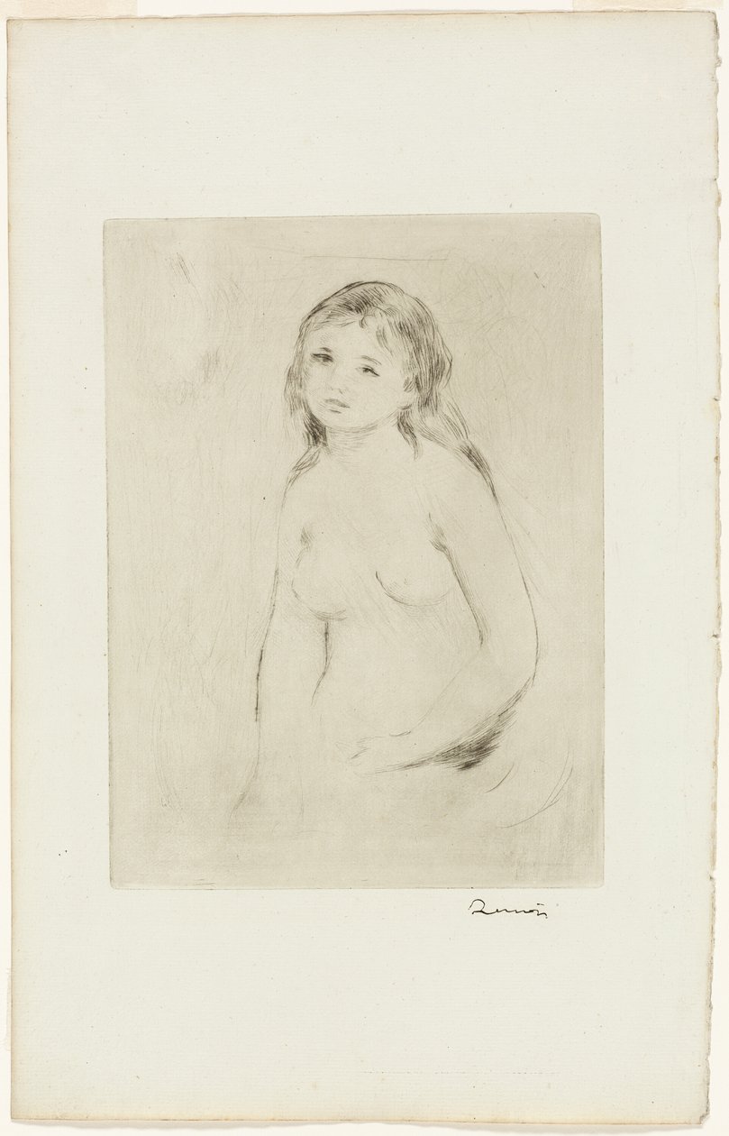 Studie for en kvinnelig bader av Pierre Auguste Renoir