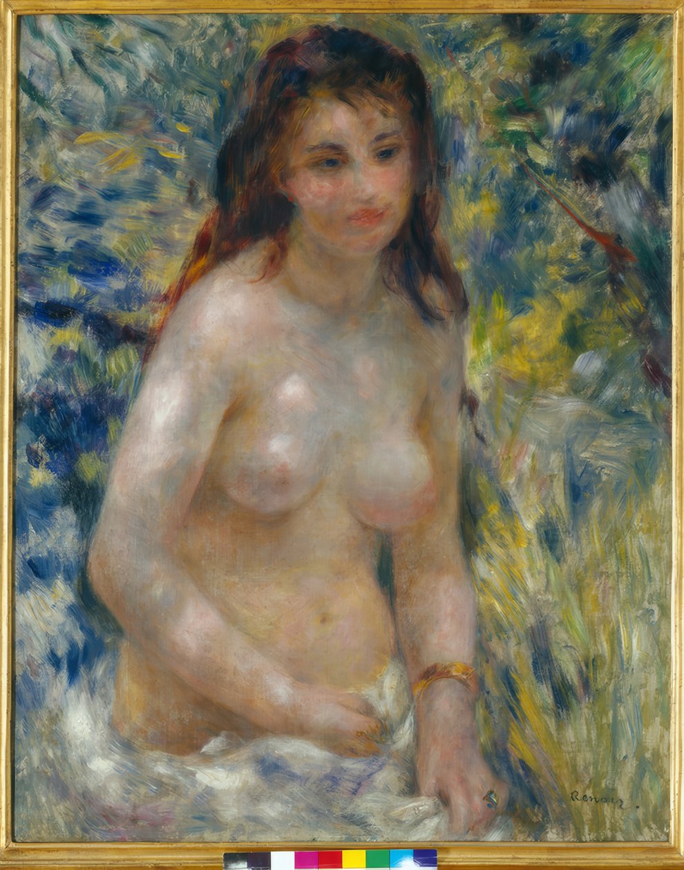 Kvinnes overkropp i solen av Pierre Auguste Renoir