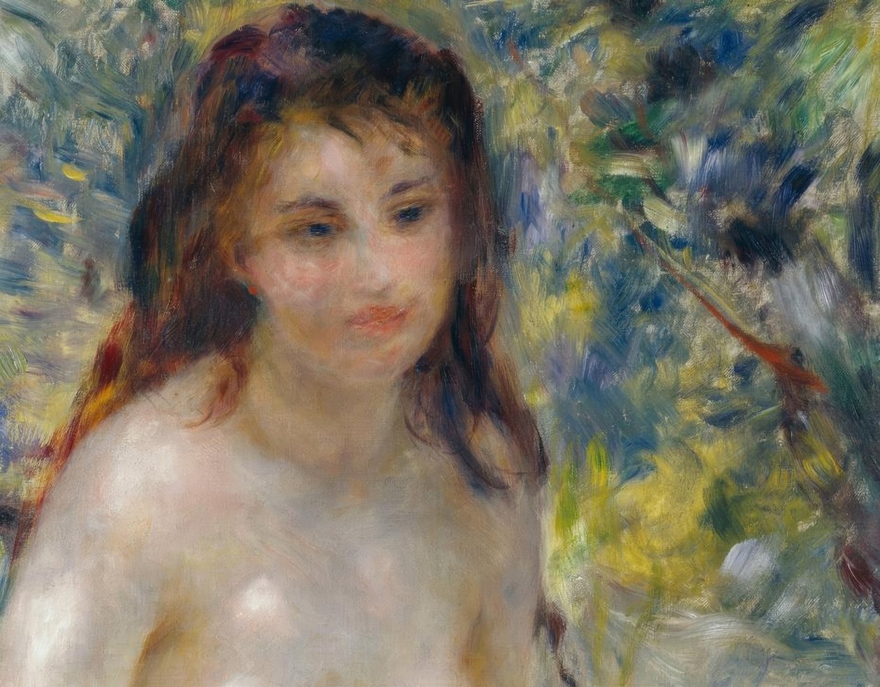 Kvinnes overkropp i solen av Pierre Auguste Renoir