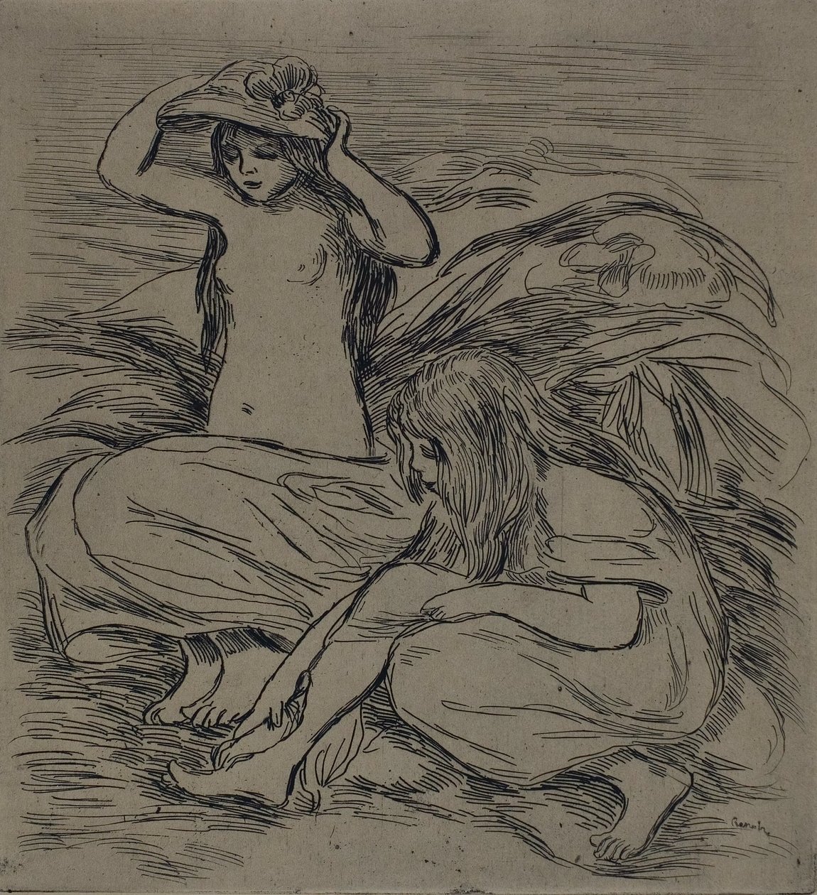 To kvinner som bader av Pierre Auguste Renoir